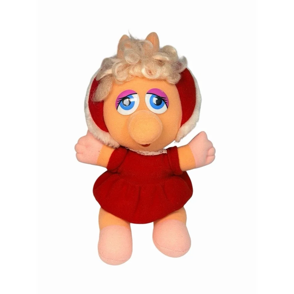 Vintage 1987 Jim Henson Baby Miss Piggy The Muppets 80's Toy Plush 9